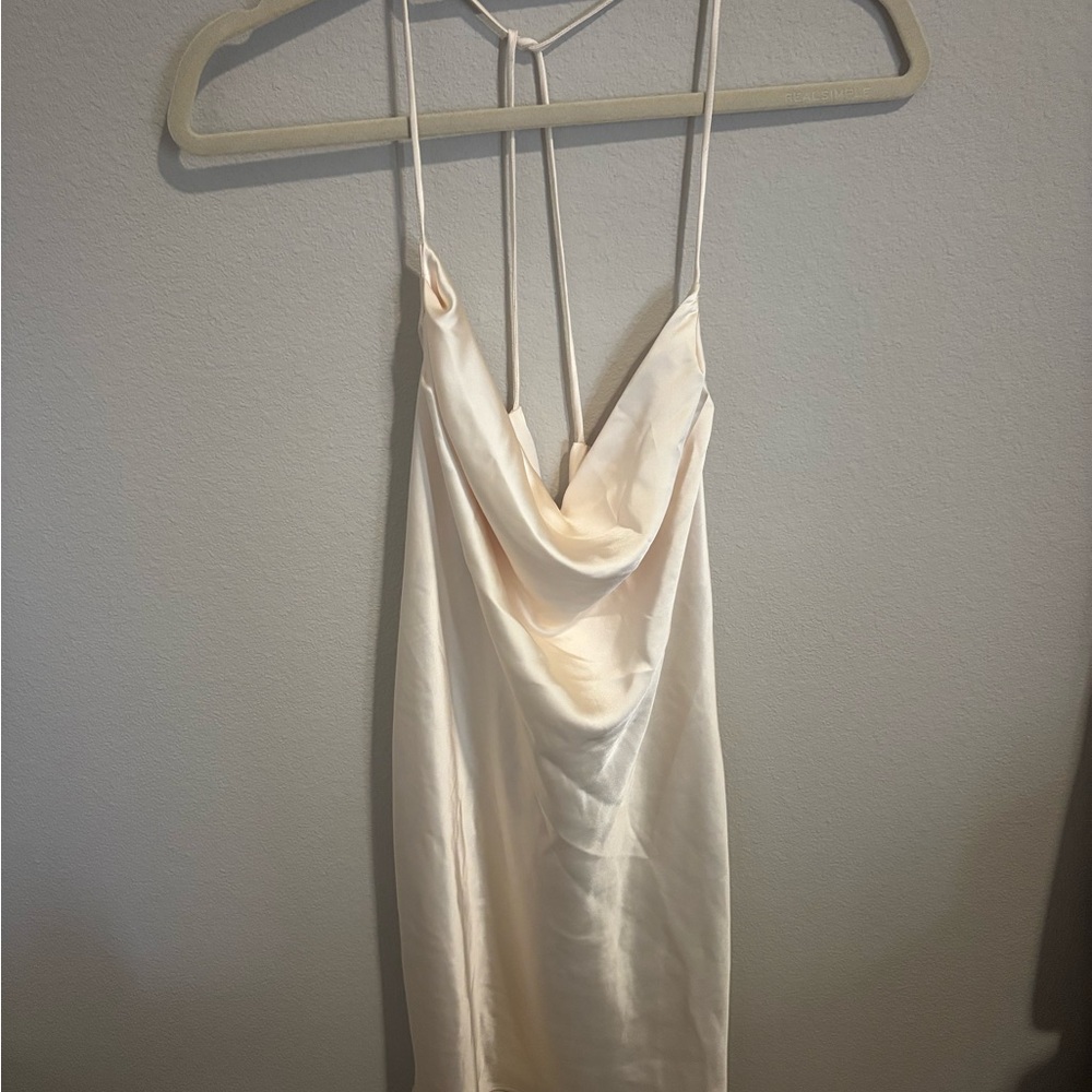 Zara Cream Satin Dress
